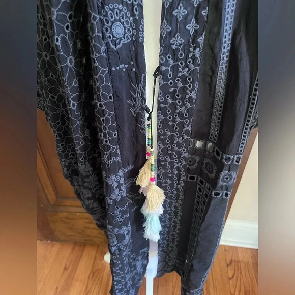 NWT Johnny Was Sanded Black Blysse Patchwork Kimono Woman Sz M Medium MSRP $445 - Picture 2 of 13